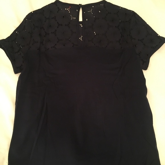 Brooks Brothers Navy Eyelet Yoke T-Shirt - Picture 2 of 3